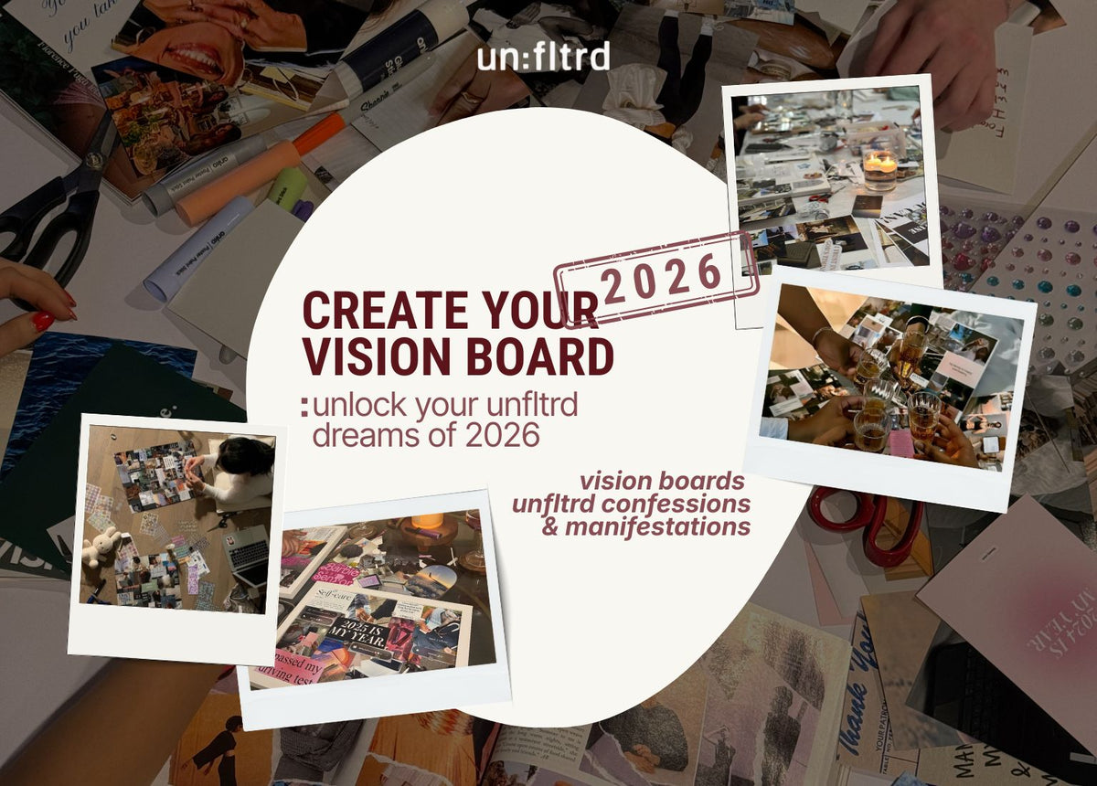 un:fltrd create your vision board 2026 event poster